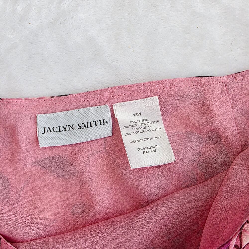 Jaclyn Smith Skirt Plus 18W Pink Brown Floral Chiffon Y2K Cottage Fairy Grunge - Picture 8 of 10
